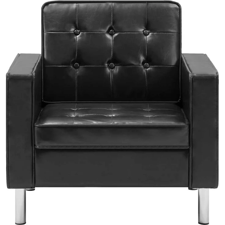 Sessel wohnzimmer, Relaxsessel, Fernsehsessel Schwarz 75x70x75 cm Kunstleder – Bild 3