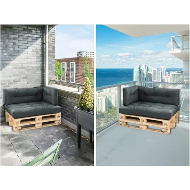 XDREAM Palettenkissen Sitzkissen, Rückenkissen und Seitenkissen (Einzeln oder als Set), passend für handelsübliche Europaletten/ Indoor & Outdoor geeignet – Bild 4