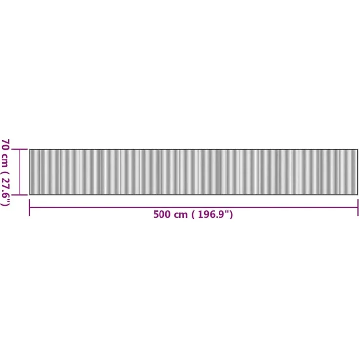 vidaXL Teppich Rechteckig Natur 70x500 cm Bambus 376889 – Bild 7