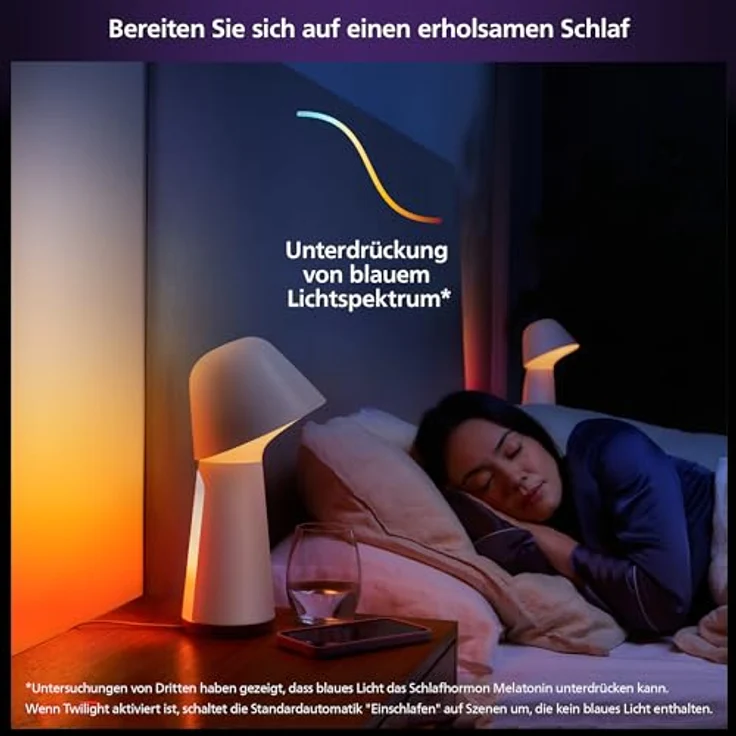 Philips Hue Twilight smarte Sleep und Wake-Up Tischleuchte, weißes und farbiges Licht, Bluetooth kompatibel, Sprachsteuerung mit Alexa, Apple Home & Google Assistant, weiß – Bild 2