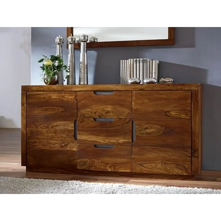 Sideboard Sheesham 150x45x75 walnuss lackiert DUKE #125 – Bild 4