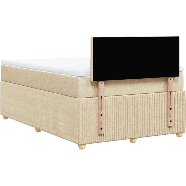 vidaXL Boxspringbett mit Matratze Creme 120x200 cm Stoff 3289721 – Bild 8