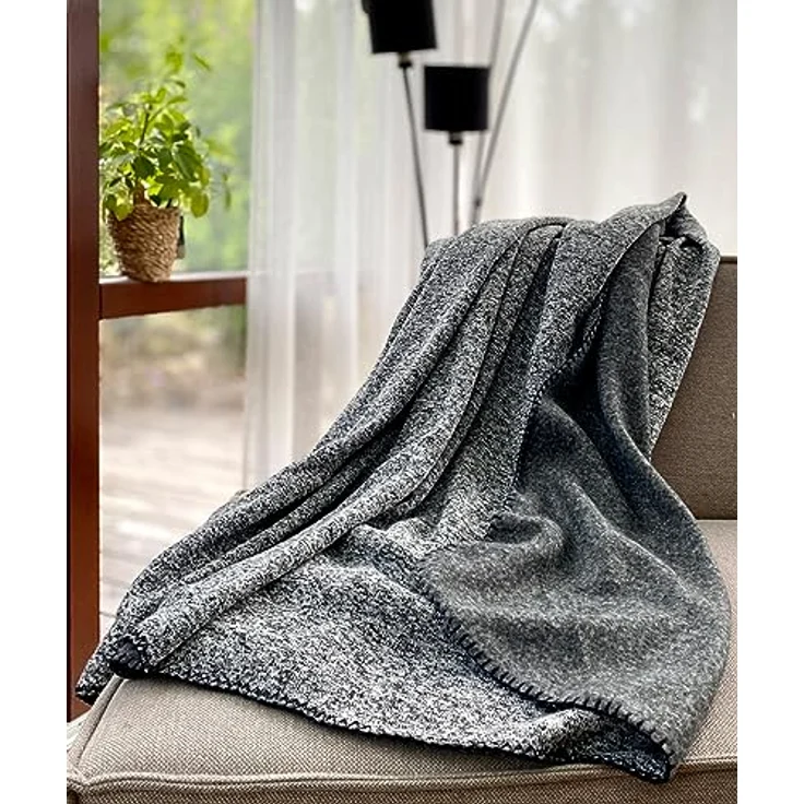 Wohndecke Strick Kuscheldecke Super Soft Fleece Sofadecke, heimtexland, Premium Qualität I meliert I 150x200 I – Bild 6
