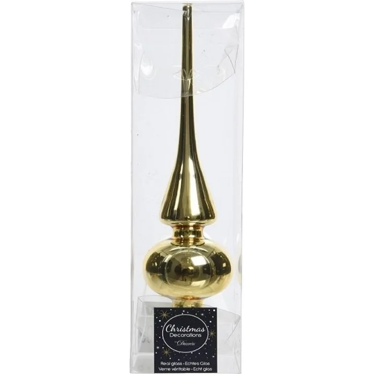 Kaemingk Christbaumspitze Christbaumschmuck Christbaumspitze Glas Ø 6 x 26 cm hell gold glänzend