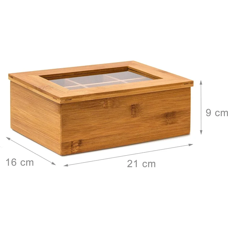 Relaxdays Teebox Bambus lackiert 6 und 8 Fächer – Bild 4