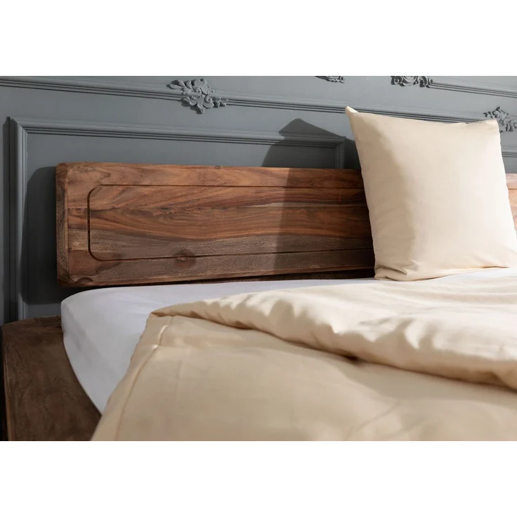 Bett Sheesham 160x200x80 grau geölt BUENO #012 – Bild 4