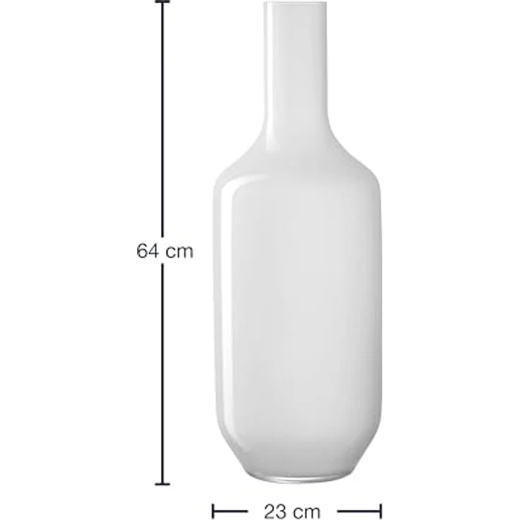 LEONARDO HOME VASE 64 WEIß MIL Milano, Handgemachte Glasvase mit modernem Design, 64 x 23 x 23 cm – Bild 2