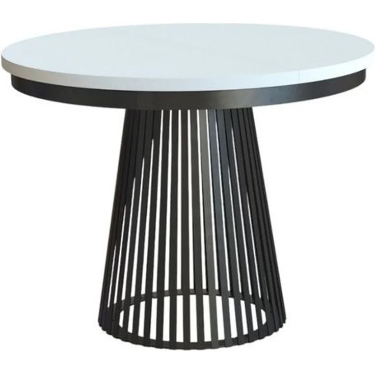 Compleo Esstisch Rund, Säulengestell mit Rillenstruktur DAST (TOPSELLER), Ausziehbar Ø: 100cm – Bild 4