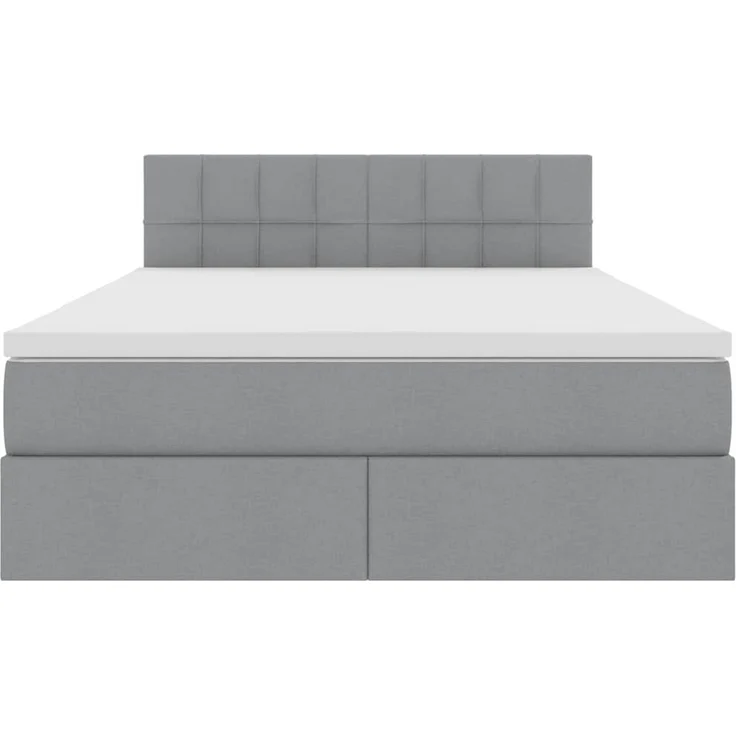 vidaXL LED-Speicherbett mit Matratze Hellgrau 140 x 200 cm Stoff 3371148 – Bild 8