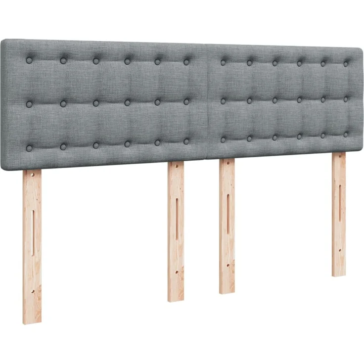 vidaXL Boxspringbett mit Matratze Hellgrau 140x200 cm Stoff 3289017 – Bild 12
