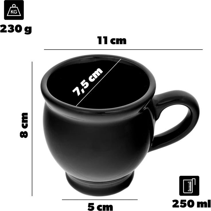 KADAX Steinzeugbecher für Glühwein, 250 ml, Schwarz – Bild 2
