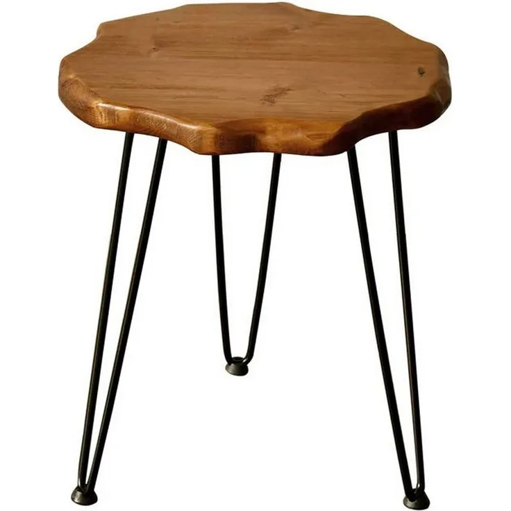 Spetebo Beistelltisch Holz Beistelltisch Kiefer massiv 45 cm - rund