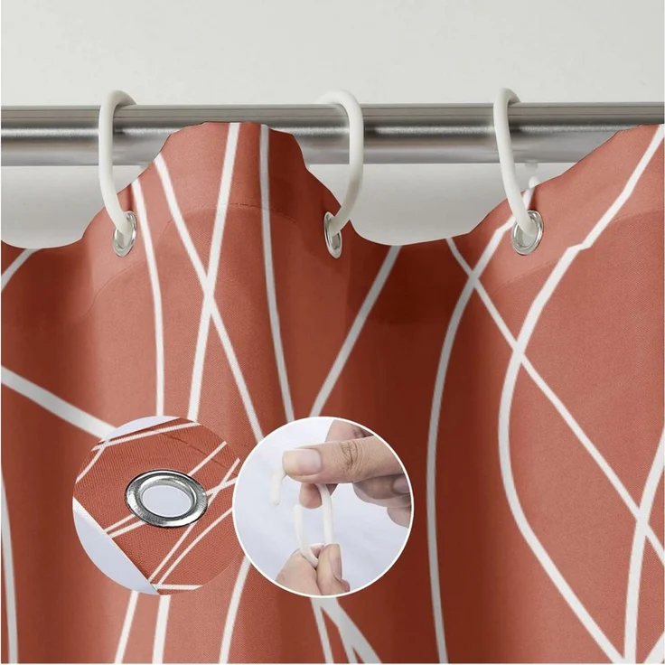M&W DAS DESIGN Duschvorhang 180x200 Shower curtains Anti schimmel Waschbar – Bild 2