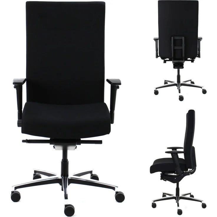 Bisley Titanos Schwerlast Chefsessel Bürostuhl 200kg Belastbarkeit in schwarz - PC Stuhl mit Armlehne, Lordosenstütze, Drehstuhl mit Rollen für Schreibtisch, Office & Gaming - Ergonomisch XXL, Titanos-733 – Bild 10