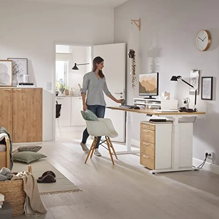 boho office® Basic Line - ultraschneller 80 mm/sek. elektrisch stufenlos höhenverstellbarer Schreibtisch in Weiß mit Memoryfunktion, Touchscreen und fortschrittlichem Kollisionsschutz – Bild 2
