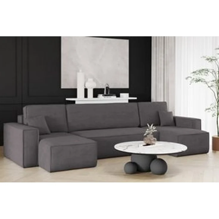 Kaiser Möbel Ecksofa mit schlaffunktion und bettkasten, Couch U-form BEST stoff Poso, Schlaffunktion, Bettzeugaufbewahrung, universal – Bild 6