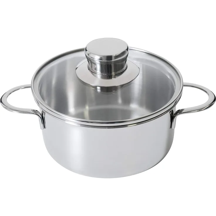 Kelomat Bratentopf mit Glasdeckel Mini Ø14 cm Edelstahl rostfrei