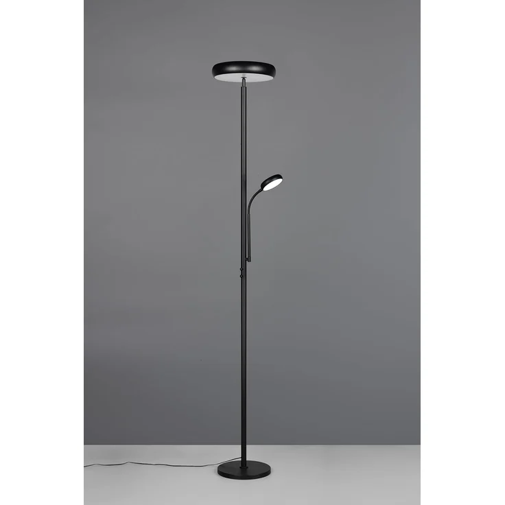 LED Deckenfluter PALERMO Höhe 183cm mit Leselampe und Fernbedienung, Schwarz – Bild 12