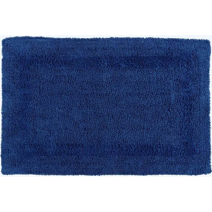 Homescapes Badematte 2-tlg. Badgarnitur dunkelblau aus 100% Baumwolle, Höhe 20 mm, Baumwolle, rechteckig, 50 x 80 cm & 50 x 55 cm – Bild 2