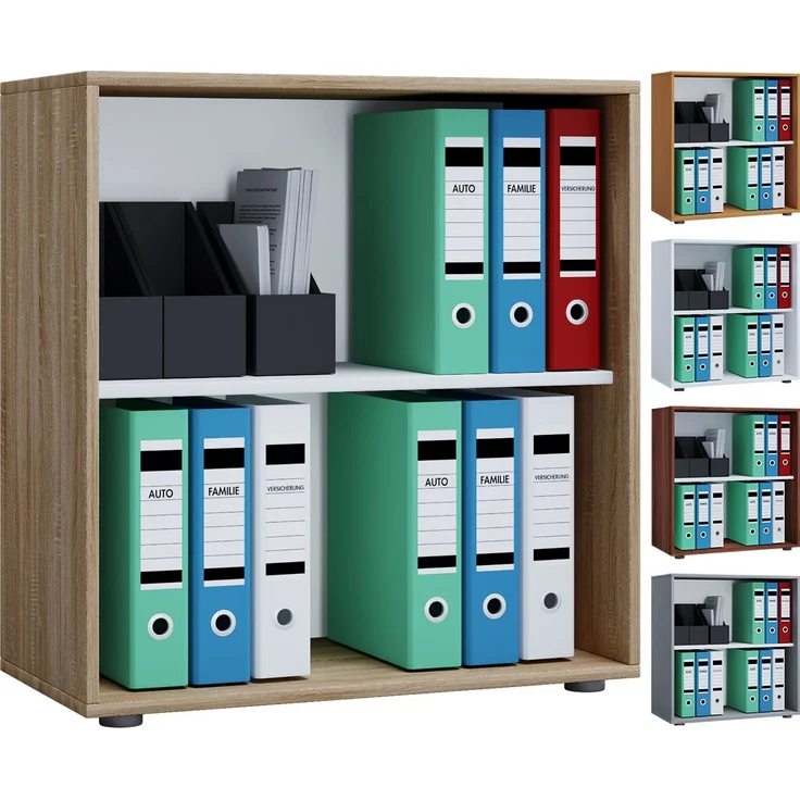 VCM Büroregal & Bücherregal Lona 913914 Sonoma-Eiche (Sägerau) B. 70 x H. 74 x T. 37 cm – Bild 1