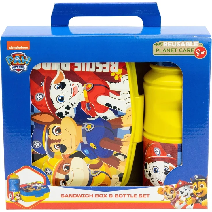 Paw Patrol 2er Set Kinderflasche (380 ml) und Brotdose im Geschenkkarton – Bild 2