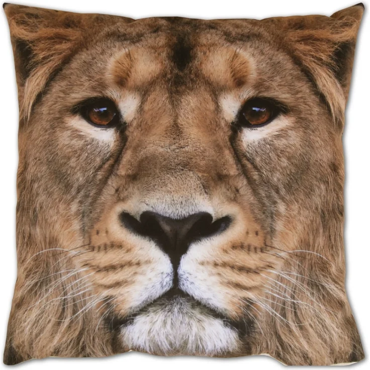 Bestlivings Dekokissen Fotodruck Motiv in 40x40 cm, Flauschig weiches Kissen in vielen Motiven erhältlich ( Design: Löwe ) – Bild 1