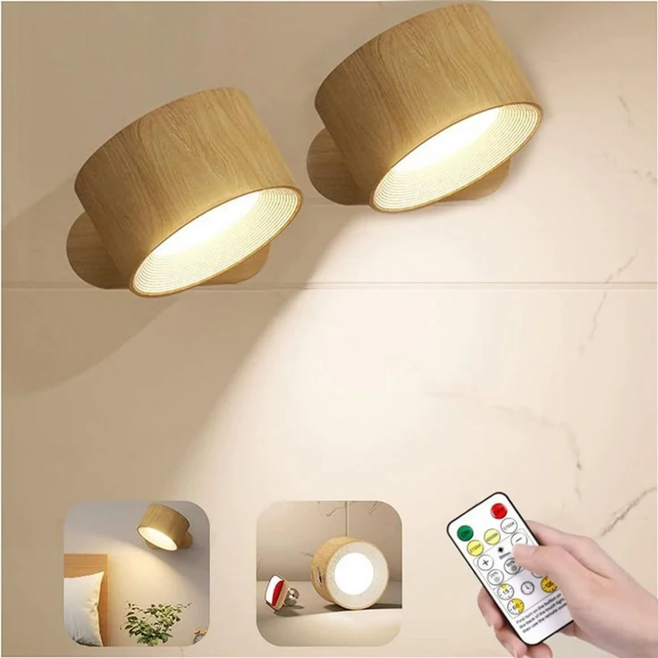 BlingBin LED Wandleuchte Innen Wandlampe Dimmbarem LED-Licht, Touch-Wandleuchte, Leselampe, 3 Farbmodi, LED fest integriert, Warmes Licht, weißes Licht, natürliches Licht, Magnetische Befestigung kabellose Leuchten für Schlafzimmer, Flur – Bild 5