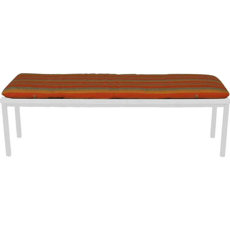 Angerer Freizeitmöbel GmbH Auflage für Gartenmöbel - Bankauflage Größen - Made in Germany (Terra-Orange-Grün gestreift, 120 cm)