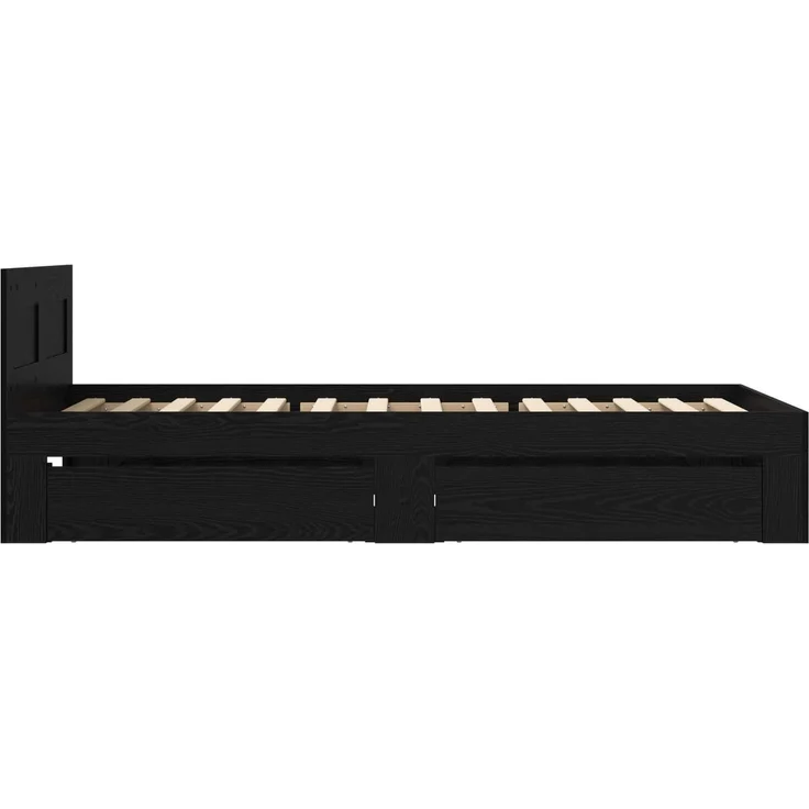 vidaXL Bettrahmen mit Schubladen 2 stk. Schwarze Eiche Holzwerkstoff 3429683 – Bild 6