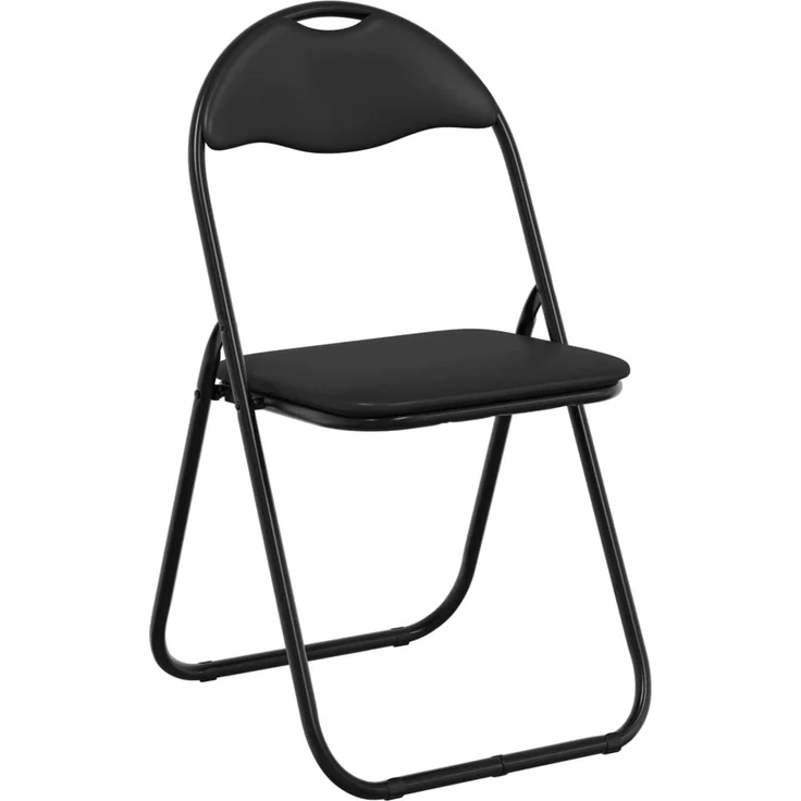 vidaXL Klappstuhl 2 pcs Schwarz 48 x 43,5 x 81 cm Kunstleder 42029048 – Bild 4