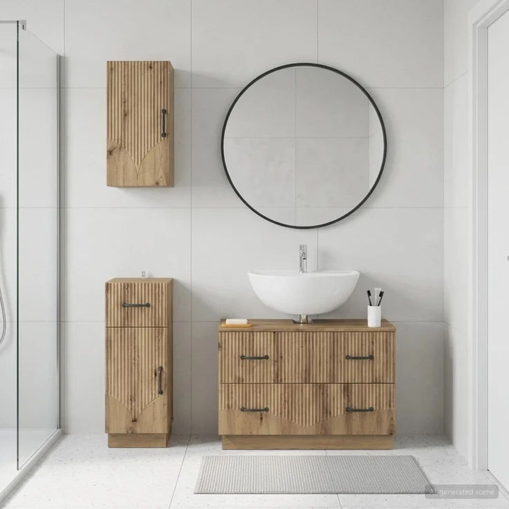 vidaXL 3-teiliges Badezimmer-Schranksystem HOORN Artisan-Eiche 3417800 – Bild 1