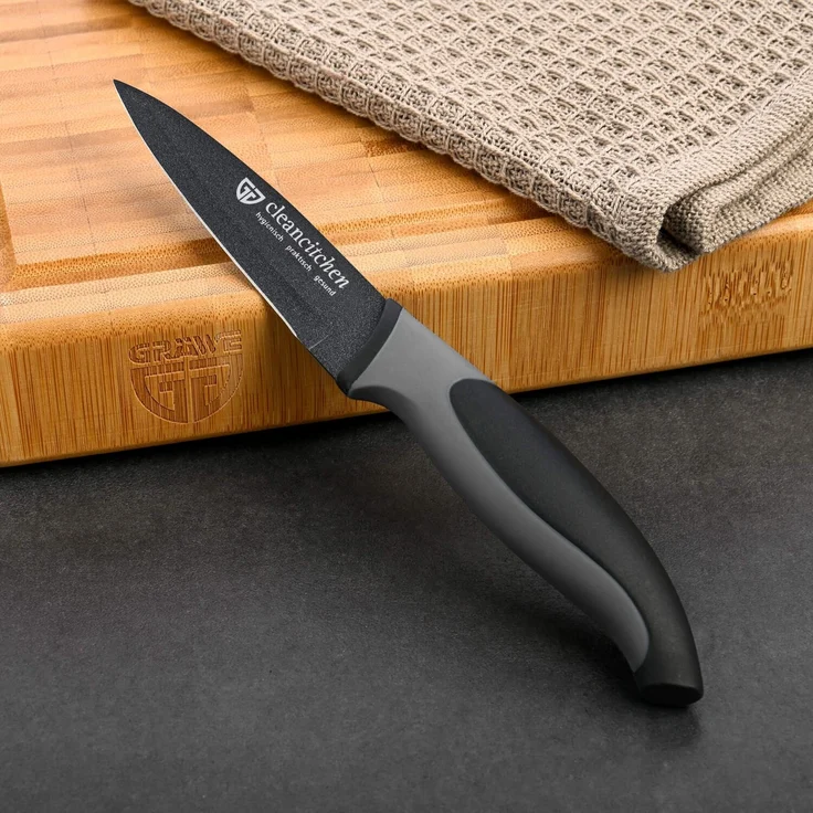 Küchenmesser mit Klingenschutz schwarz C1 – Bild 3