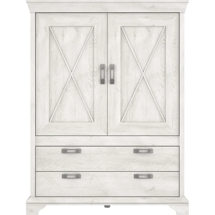 Stauraumschrank >Kashmir< in Pinie Weiss - 123x162,3x48,2cm (BxHxT) – Bild 3