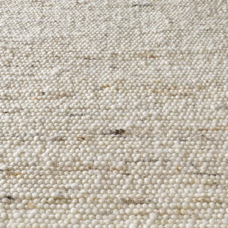 TaraCarpet Wollteppich TaraCarpet Handwebteppich Malmoe, rechteckig, Höhe: 10 mm, Schurwolle Webteppich beige meliert Wohnzimmer Schlafzimmer 070x130 – Bild 2