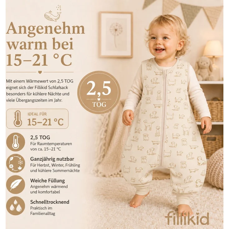 Fillikid Ganzjahres-Schlafsack mit Füßen Exklusiv – Bild 4