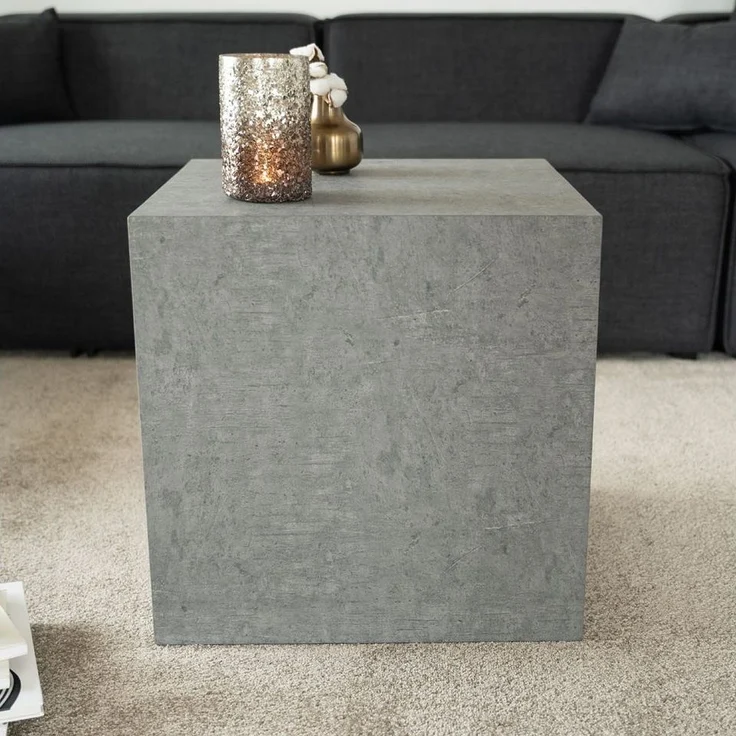 HOME DELUXE Couchtisch AMIRI M 50 x 50 x 50 cm, Marmoroptik, Wohnzimmertisch, Beistelltisch – Bild 2