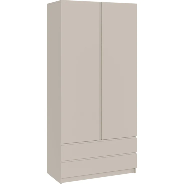 Selsey 'Bemmi' Kleiderschrank mit 2 Türen, Kleiderstange und 2 Schubladen, Kaschmirgrau, 100 cm