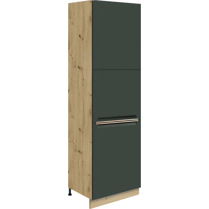 GLAMOUR GREEN 21D – Kühlschrankumbauschrank 60 cm, Dunkelgrün matt