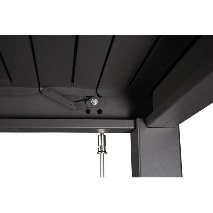 LECO Lamellenpergola BASIC, Aluminiumgestell und Stahl-Lamellen anthrazit, 3x3 m – Bild 5