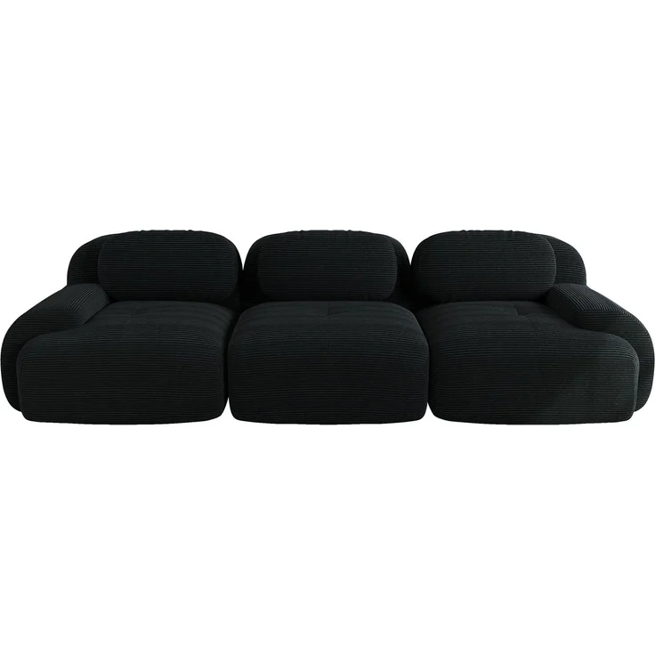 3-Sitzer-Sofa aus Premium-Cordstoff,modular kombinierbar rutschfest ohne Montage ergonomische Armlehnen und hochelastische Polsterung für Wohnzimmer und Schlafzimmer,Premium-Cordstoff,Black, – Bild 6