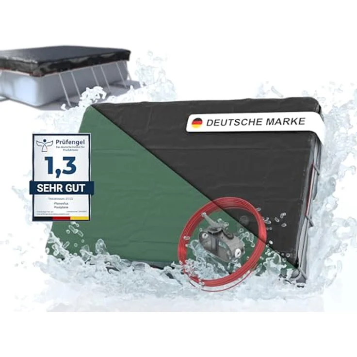 Planenfux® Pool-Abdeckplane Poolplanen rechteckig PE Material - Grün (PARENT), 280-320 x 180-220 cm Pool Abdeckung aus starkem 200g/m² PE Material – Bild 2