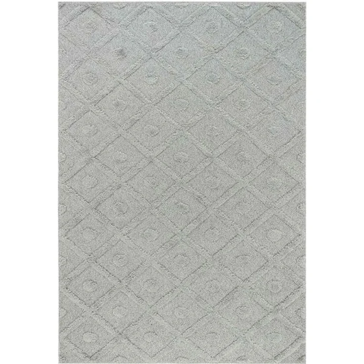 TaraCarpet Designteppich Designerteppich Tokio hoch-tief Struktur Rauten uni, rechteckig, Höhe: 20 mm, moderner scandi BOHO grau Wohnzimmer Schlafzimmer Flur 120x170 cm – Bild 4