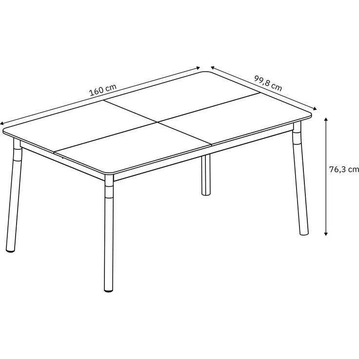 Primaster Gartentisch Taormina 160 x 99,8 cm ausziehbar bis 2,40 m Aluminium – Bild 5