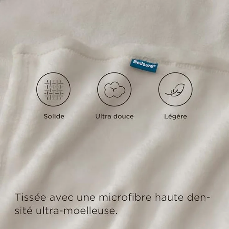 BEDSURE Kuscheldecke Flauschig Decke Fleecedecke - Wohndecke Warm Winter Weich, Sofadecke XXL, Decke Couch Blanket, Kuscheldecke Große, Wohn- & Kuscheldecken 220x240 cm, Sofa überwurfdecke Beige – Bild 5