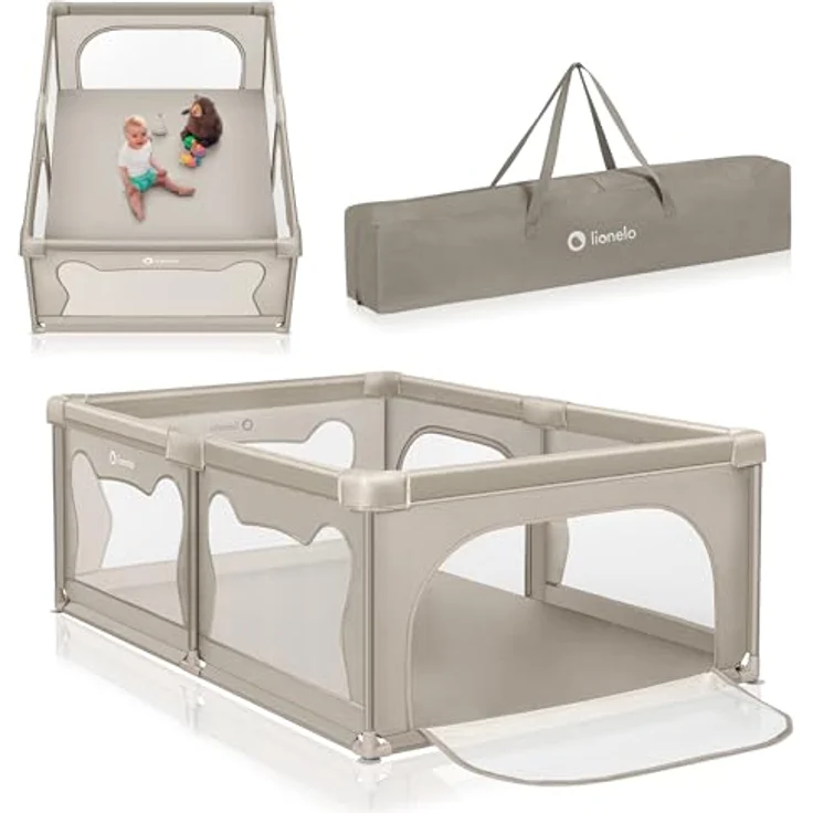 lionelo Laufgitter WILLOW XL oder WILLOW (Set), sehr große Spielfläche, 2 abschließbare Seiteneingänge – Bild 2