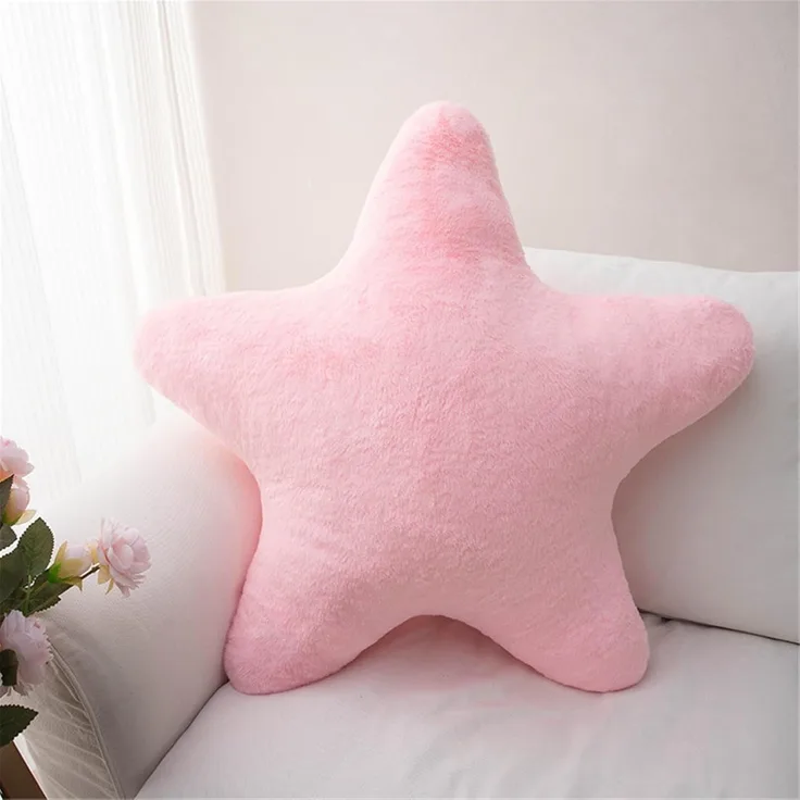 Kuschelkissen Kinder Sternkissen, Weiche Flauschige Sternform Zierkissen Sofakissen, Plüsch Kissen Dekokissen für Mädchen & Jungen Zuhause Schlafzimmer Deko (Rosa,18cm)