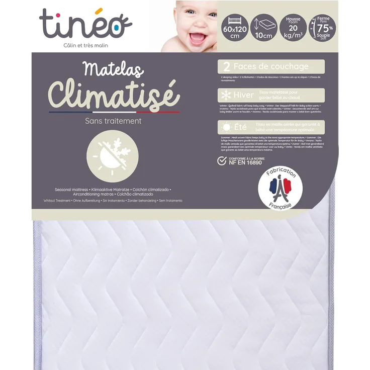 Tineo 'CLIMATISE' Schaumstoffmatratze 60 x 120 cm