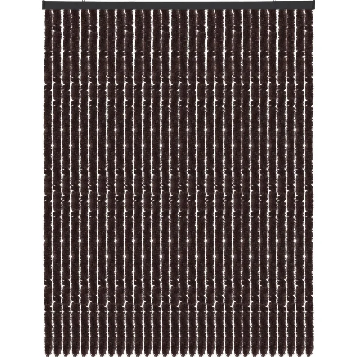 Flauschvorhang 56x185 cm - 140x220 cm Unistreifen Braun 120x200 cm – Bild 1