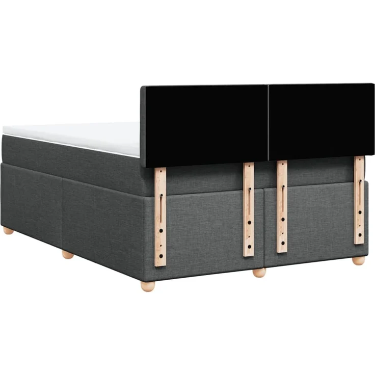 vidaXL Boxspringbett mit Matratze Dunkelgrau 140x200 cm Stoff 3289018 – Bild 8