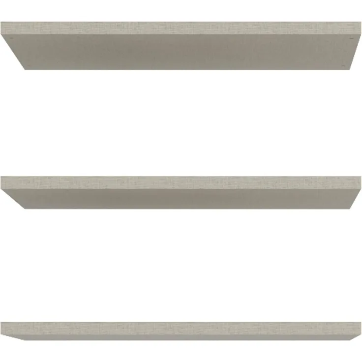 Forte Einlegeböden 3-er Set 40 50, Zubehör für Kleiderschränke, Holzwerkstoff, Grau Textilnachbildung, 42,2 cm breit x 42 cm hoch x 1,5 cm tief